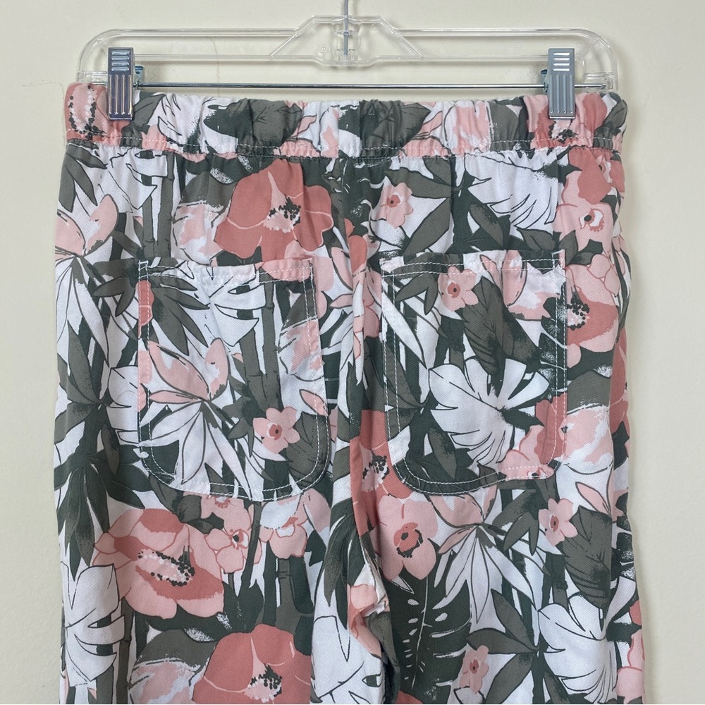 C&C California Floral Drawstring Pants Cuffed Leg Pockets Boho S - Picture 8 of 10